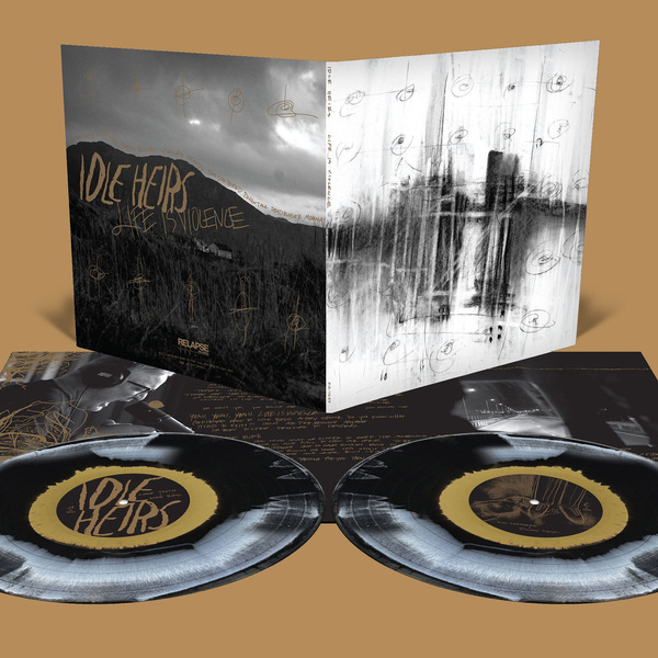 (Black, White and Metallic Gold Tri Color Merge) IDLE HEIRS: Life Is Violence 2xLP thumb