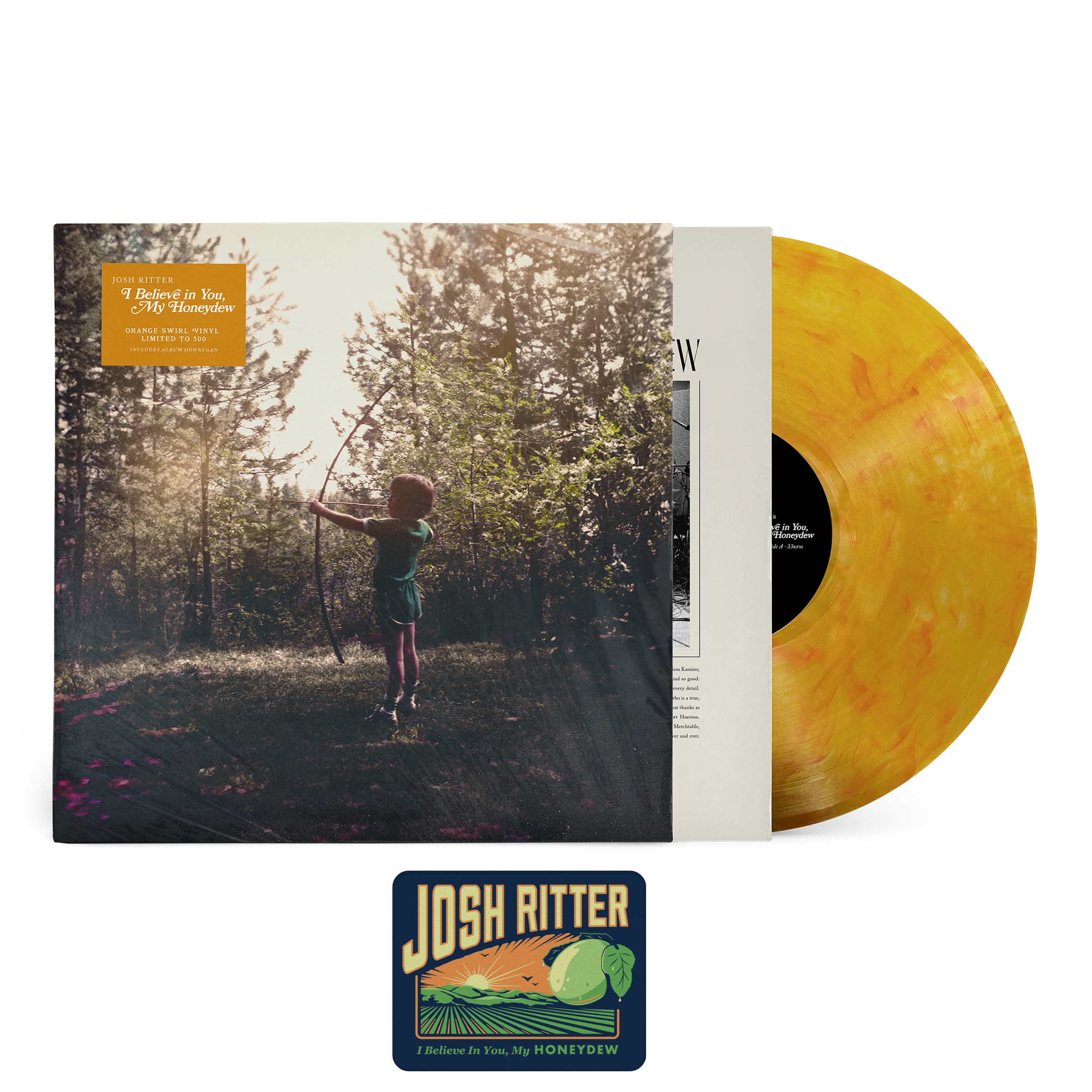 ORANGE SWIRL] I Believe in You, My Honeydew Vinyl LP + Woven Patch