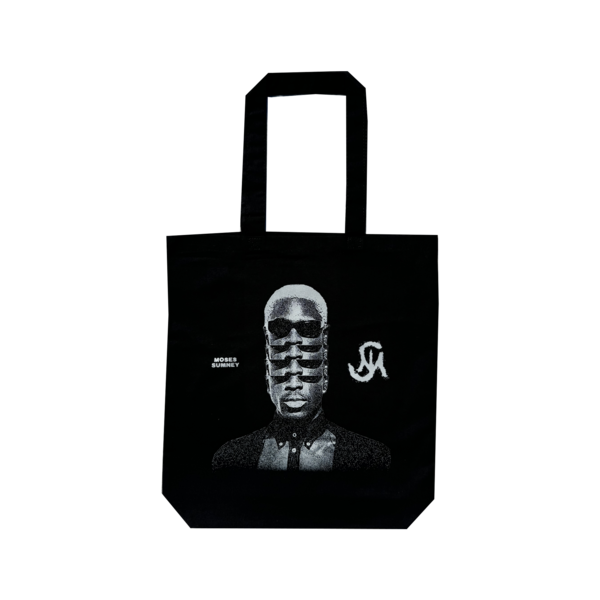 Stacked Face Black Tote Bag thumb