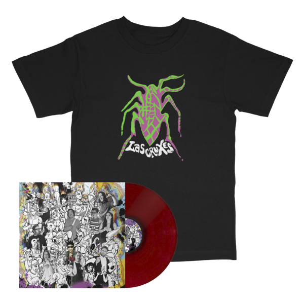 [PRE-ORDER] Las Cruxes - Self Titled LP (Opaque Red) + Roach T-shirt Bundle (Ships week of Apr. 24th, 2026) thumb