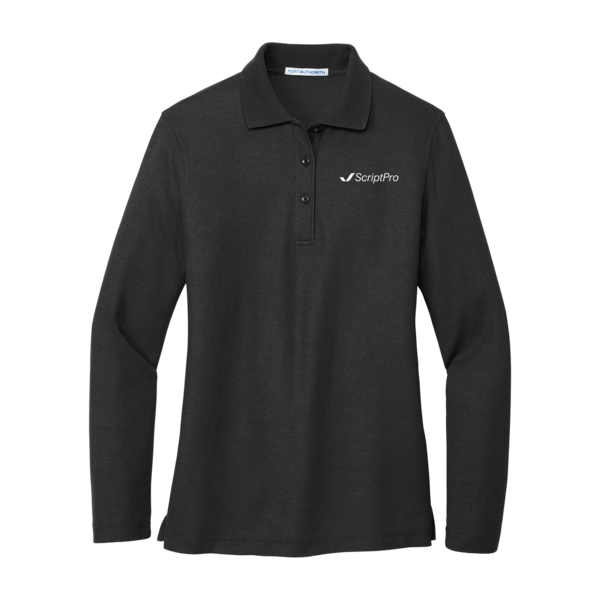ScriptPro Women's Silk Touch Long Sleeve Polo - Black (OD) thumb