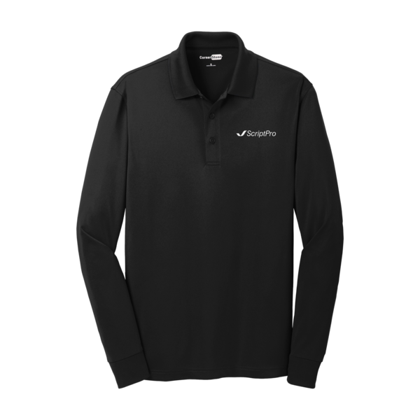 ScriptPro Long Sleeve Snag-Proof Polo - Left Chest Logo - Black (OD) thumb