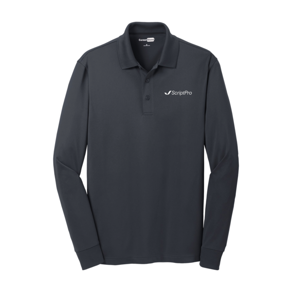 ScriptPro Long Sleeve Snag-Proof Polo - Left Chest Logo - Grey (OD) thumb