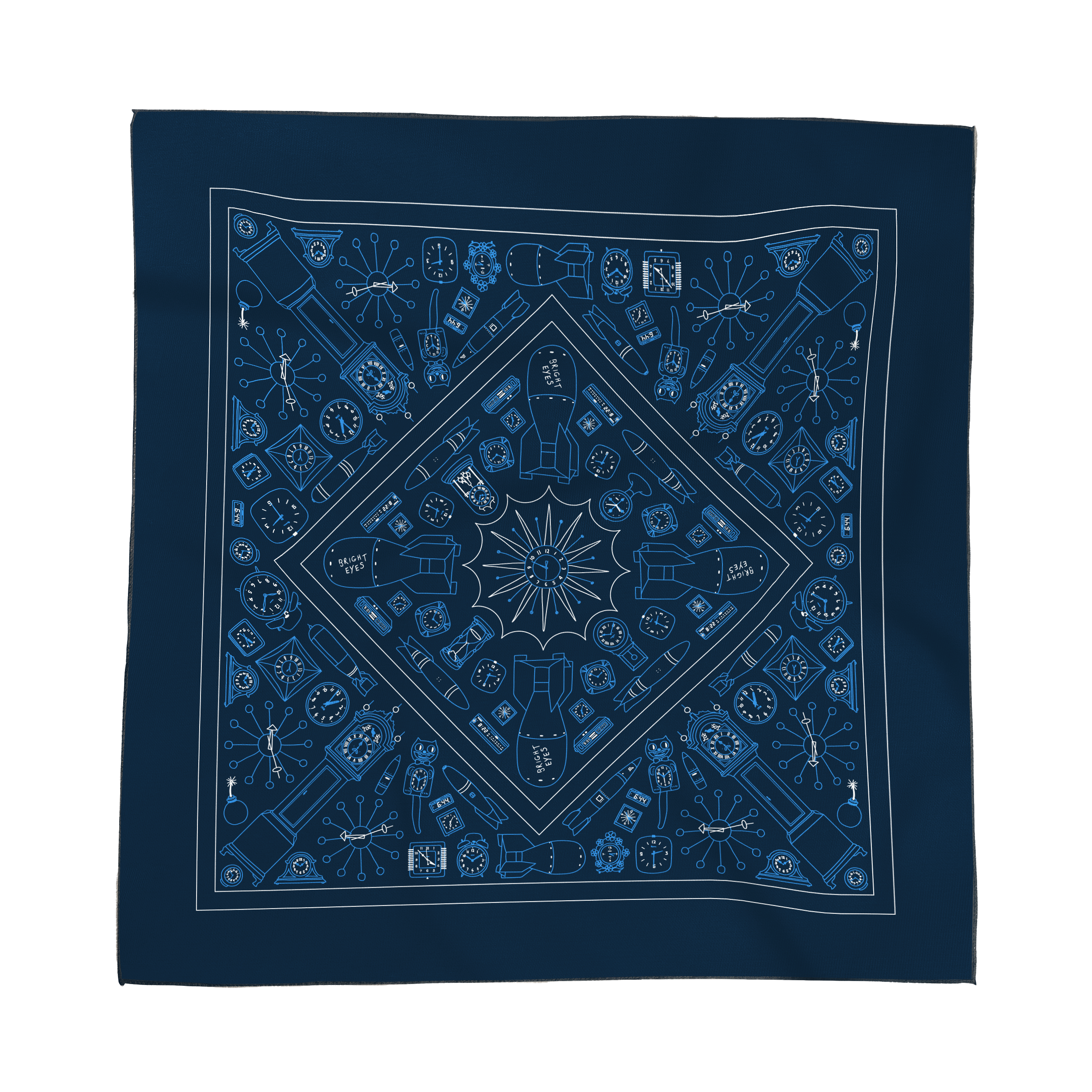 Atomic Clock Bandana | Bright Eyes | Online Store, Apparel