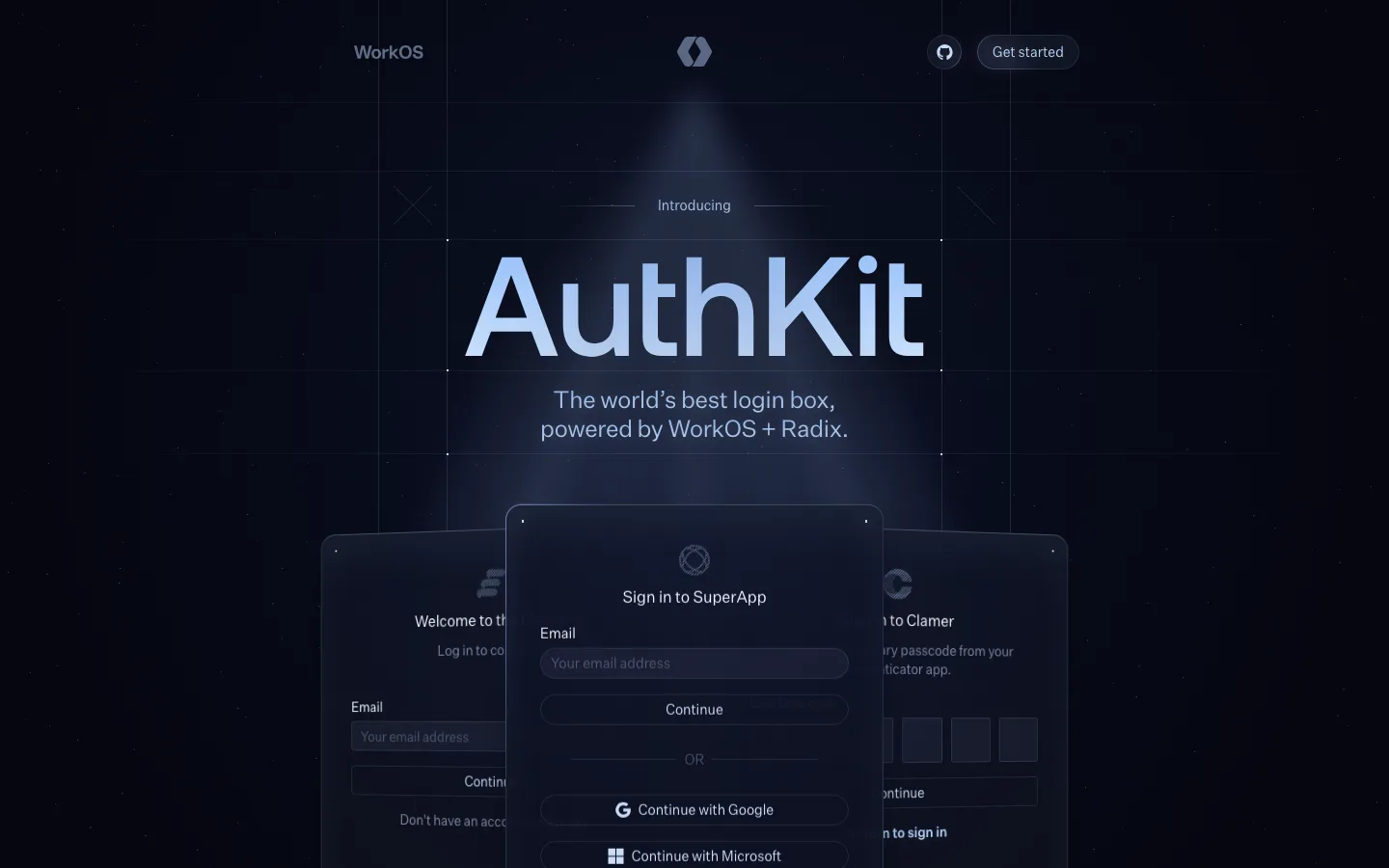 AuthKit hero section