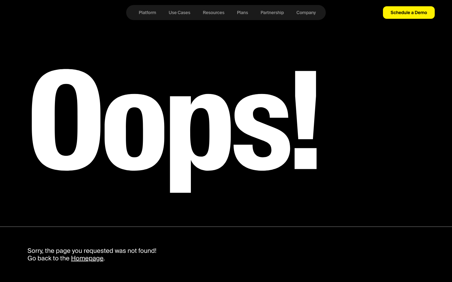 Dayos — Agentic Enterprise Black 404 section