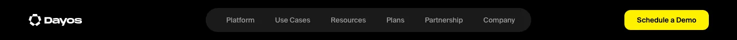 Dayos — Agentic Enterprise Black navigation section