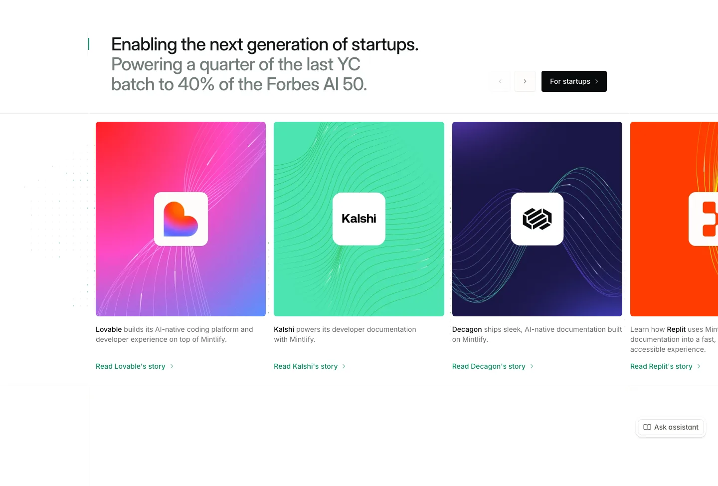Mintlify social proof section