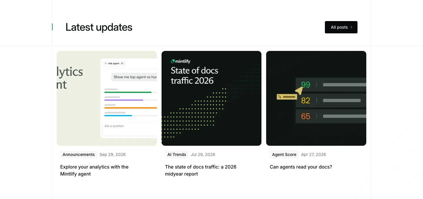 Mintlify blog section