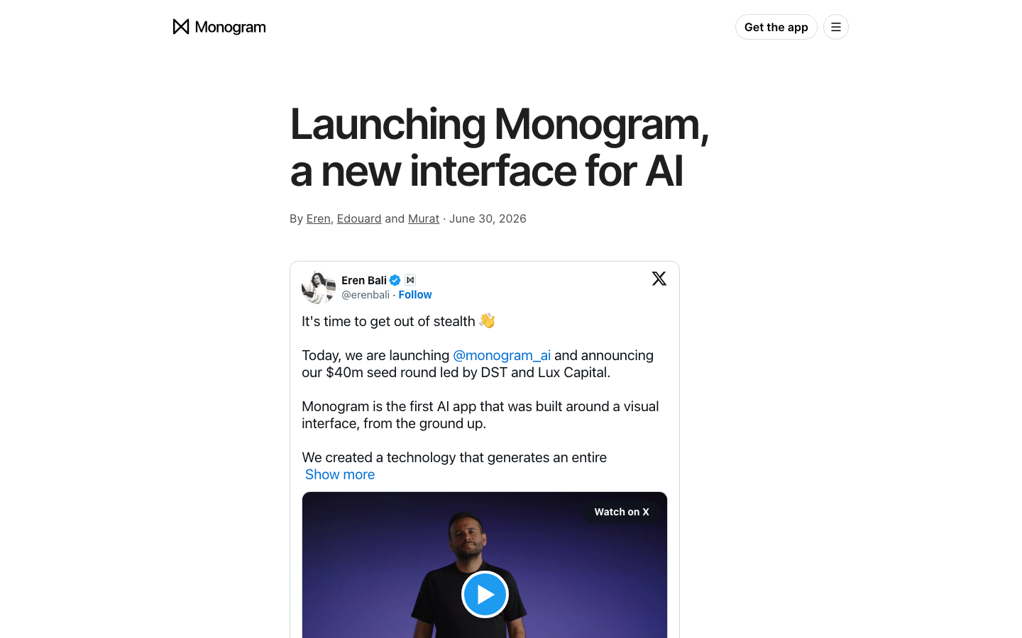 Launching Monogram, a new interface for AI — Monogram