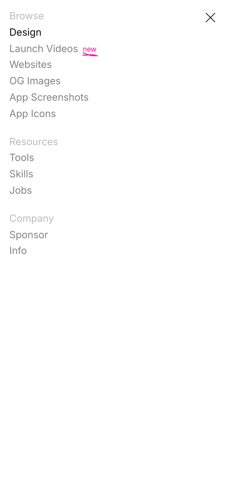 Recent on mobile, menu open
