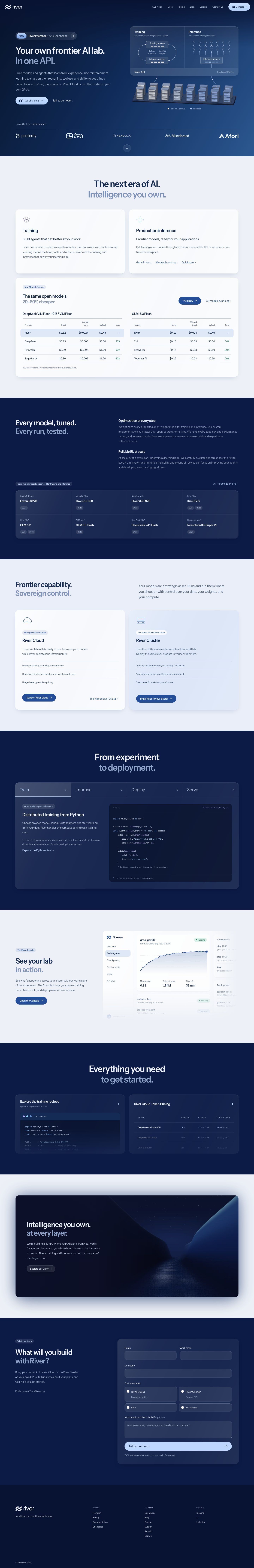 River AI — the full home page