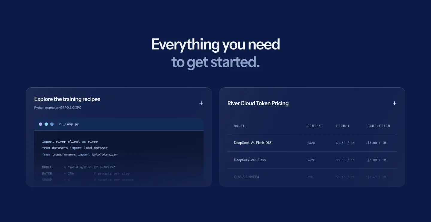 River AI pricing section