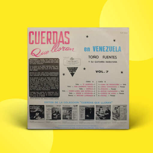 LP Cuerdas Que Lloran en Venezuela Vol 7 Toño Fuentes Discos