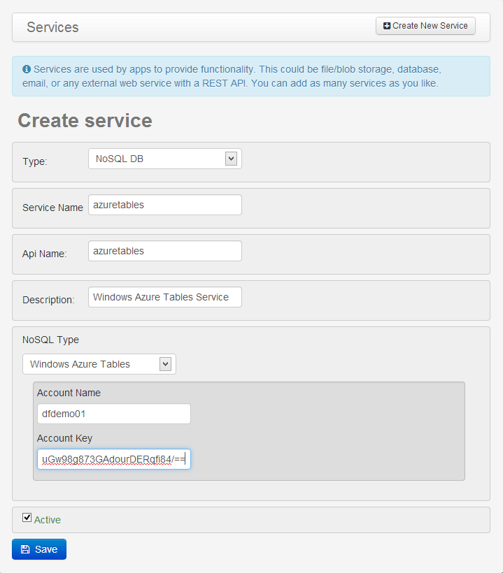 DSP NoSQL Windows Azure Tables Service