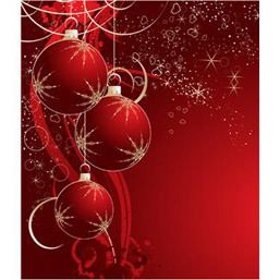 Red Christmas ornaments graphic