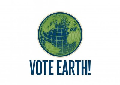 Vote Earth graphic for Earth House observance