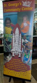 Banner about St. George's Community Center youth programs