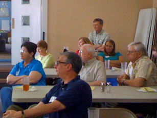 Closeup photo of attendees at Four Rivers Deanery meeting