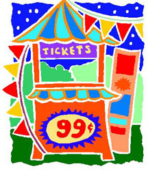 Illustration of a carnival ticket booth