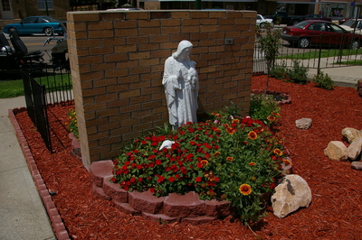 Jesus behind sign