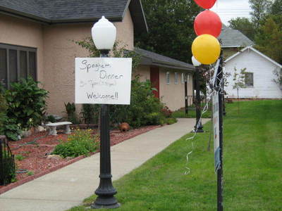 sign advertising dinner