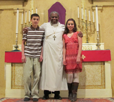 Confirmands with Bishop Baxter