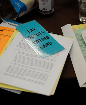 Picture of the blue Lay Deputy voting ballot