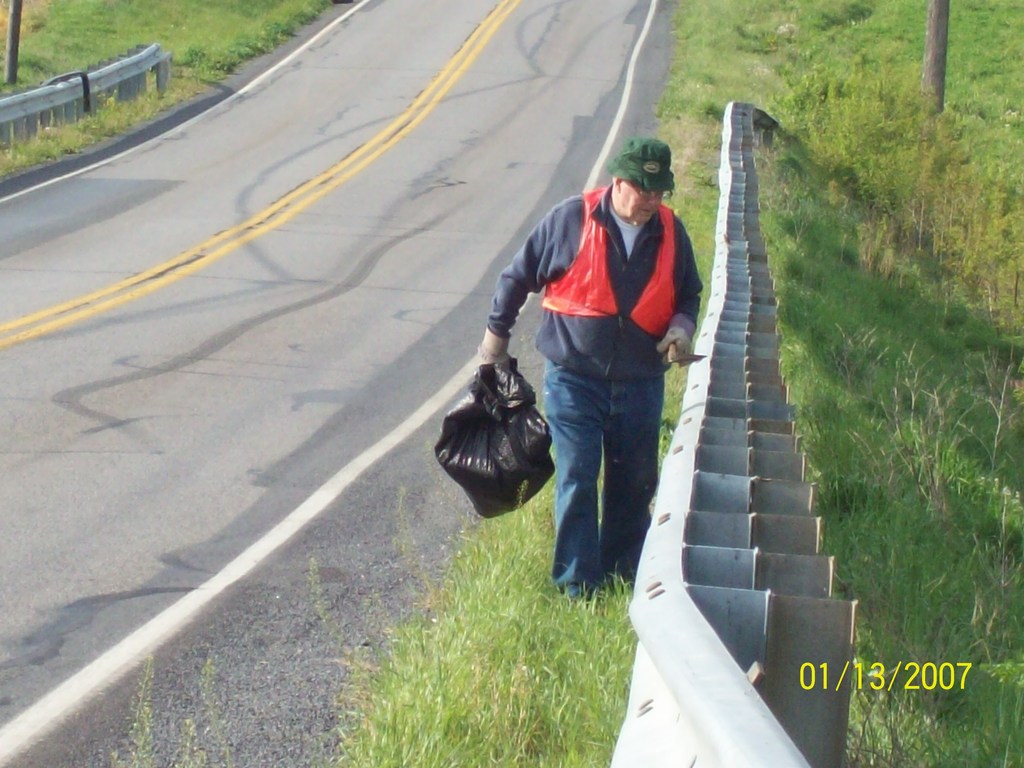 Adopt-a-Highway volunteers at work