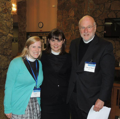 Mthr. Lara Shine, Mthr. Liz Easton, and  Fr. Tom O&rsquo;Dell, priests at All Saints Omaha