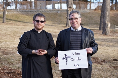 Fr. Jason Emerson on Ash Wednesday  at Elmwood Park / UNO, Omaha