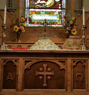 Flowers on the altar...