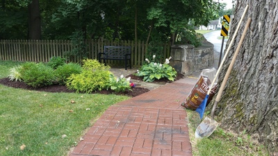 Mulched prayer garden
