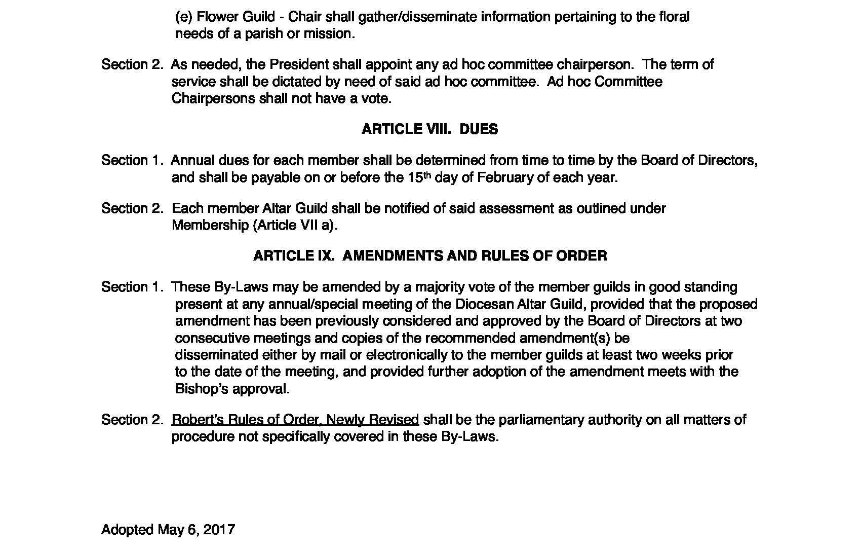 MS Diocesan Altar Guild Bylaws, Page 4