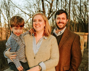 The Farr family includes (l-r) Rohen (3), Elizabeth and Matt.