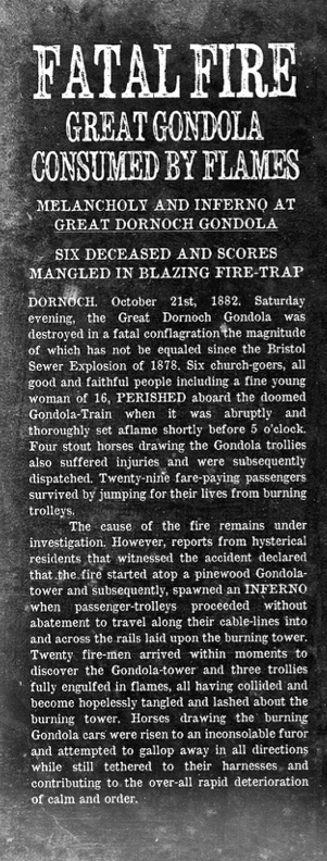 Historic gondola fire damage - clickable for full screen