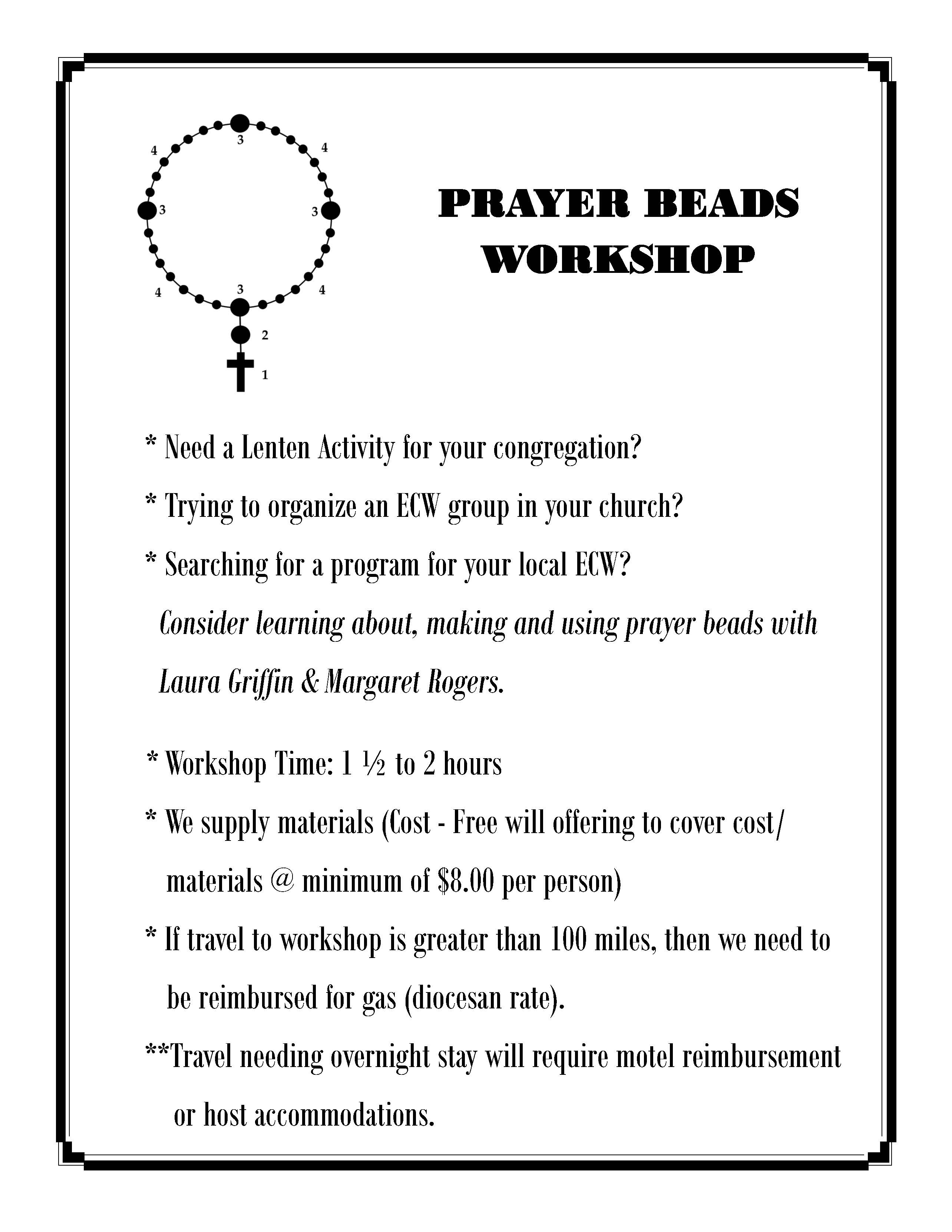 Prayer Beads Workshop Flyer