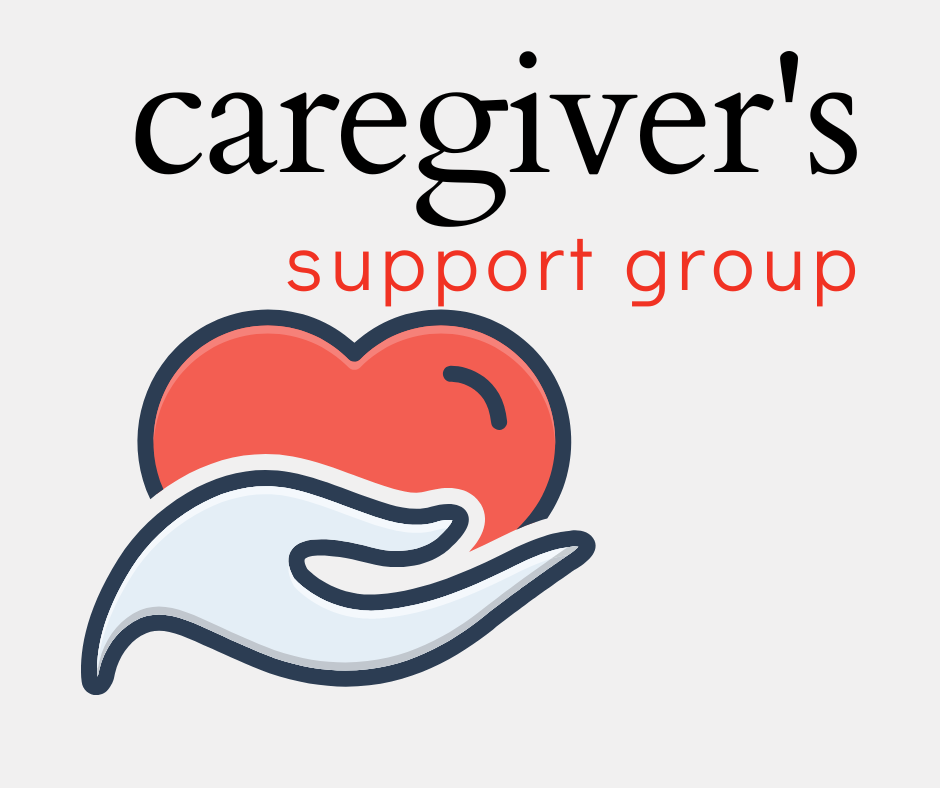 Caregiver's Support Group, hand holding heart logo