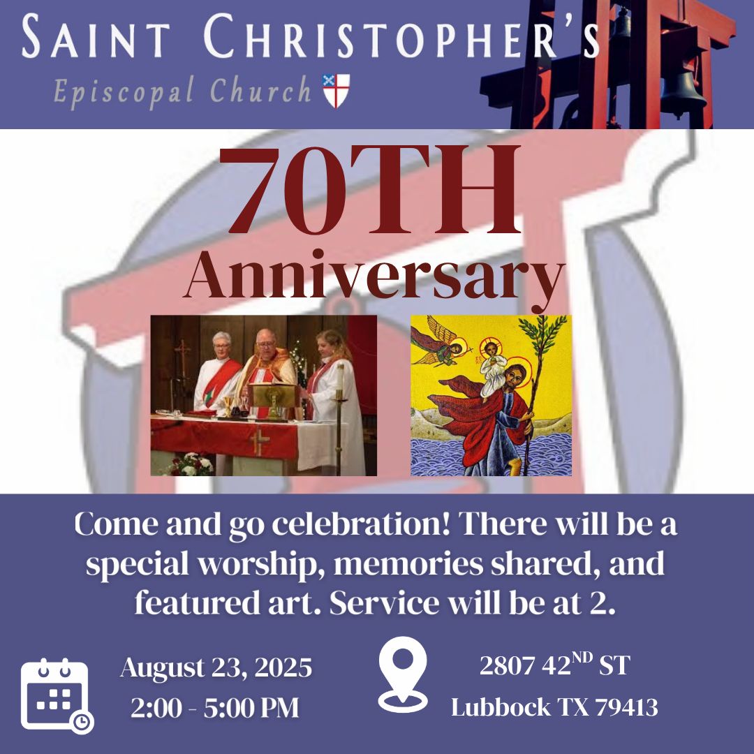 invitation to celebration of the 70th anniversary of St. Christopher's
