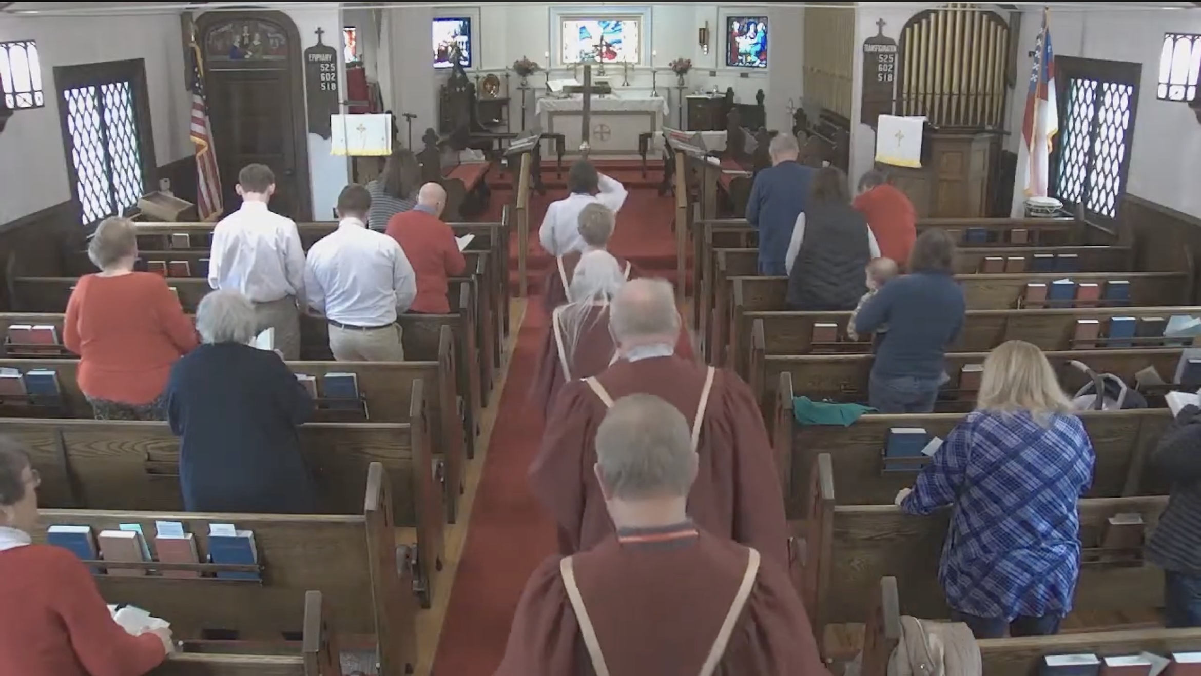 St. Mary's choir members singing together