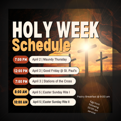 Holy Week Schedule