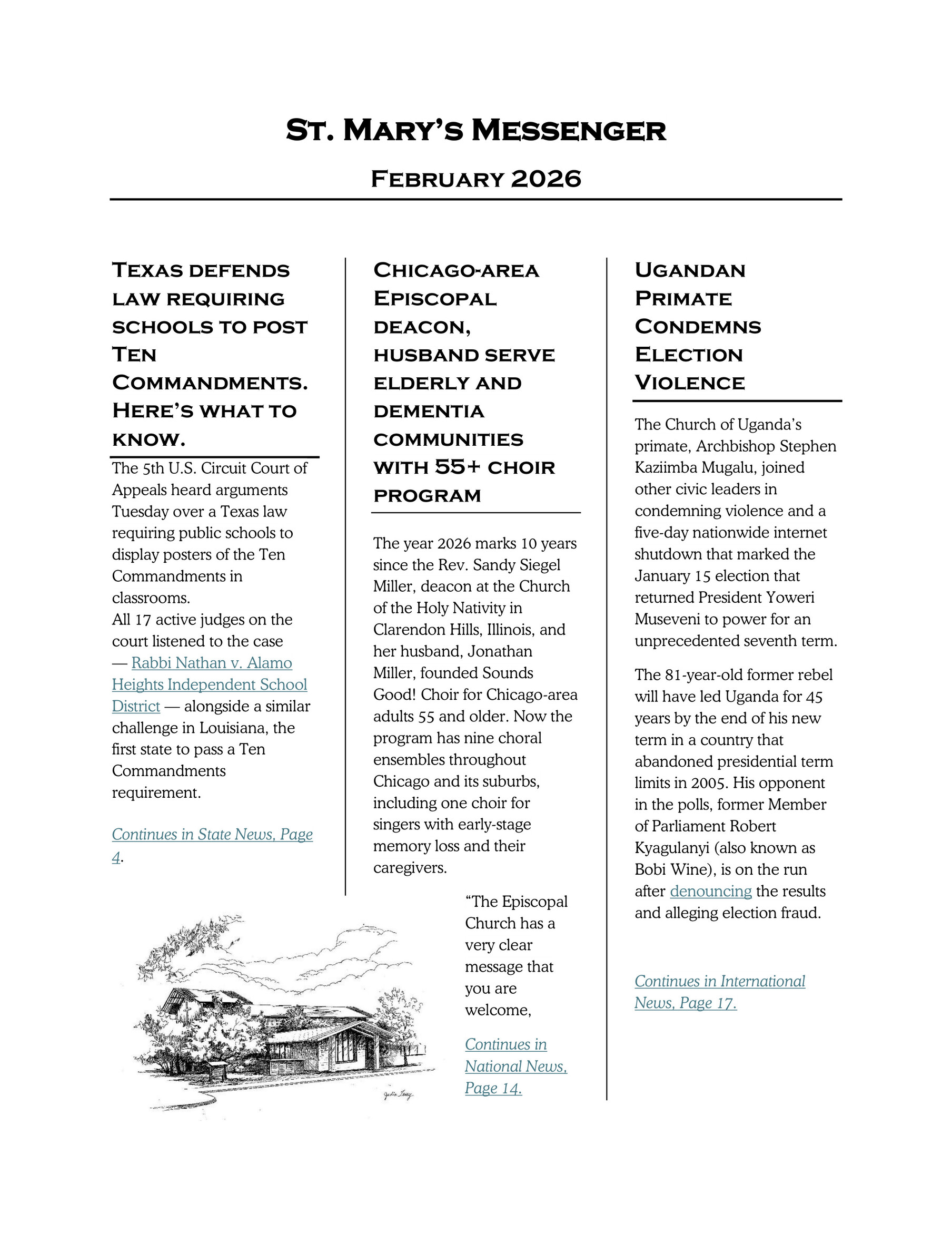 February 2026 Newsletter