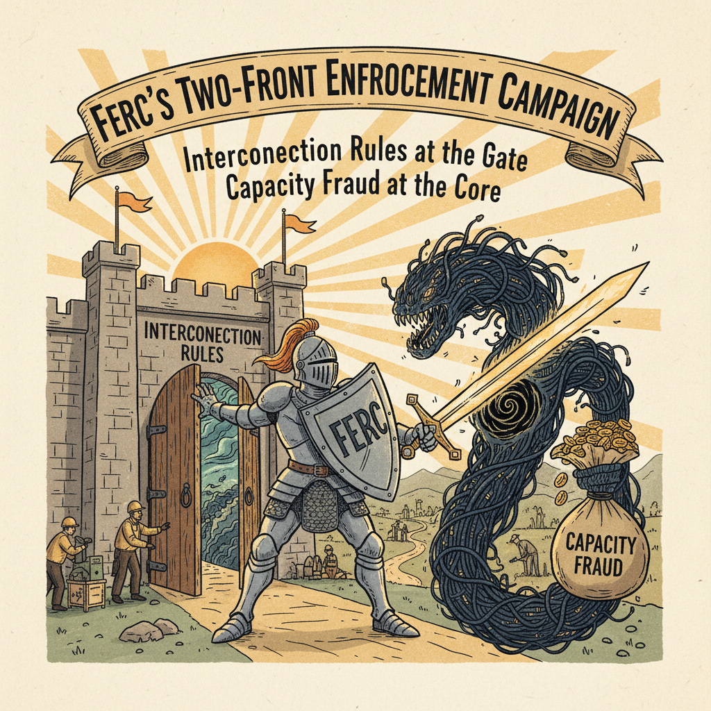 FERC's Two-Front Enforcement Campaign: Interconnection Rules at the Gate, Capacity Fraud at the Core
