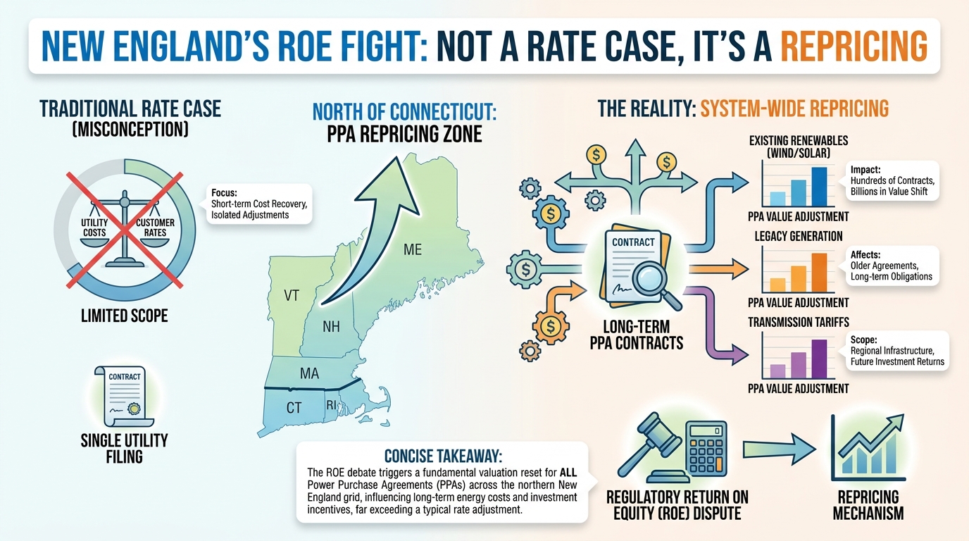 New England's ROE Fight Isn't a Rate Case — It's a Repricing of Every PPA Signed North of Connecticut