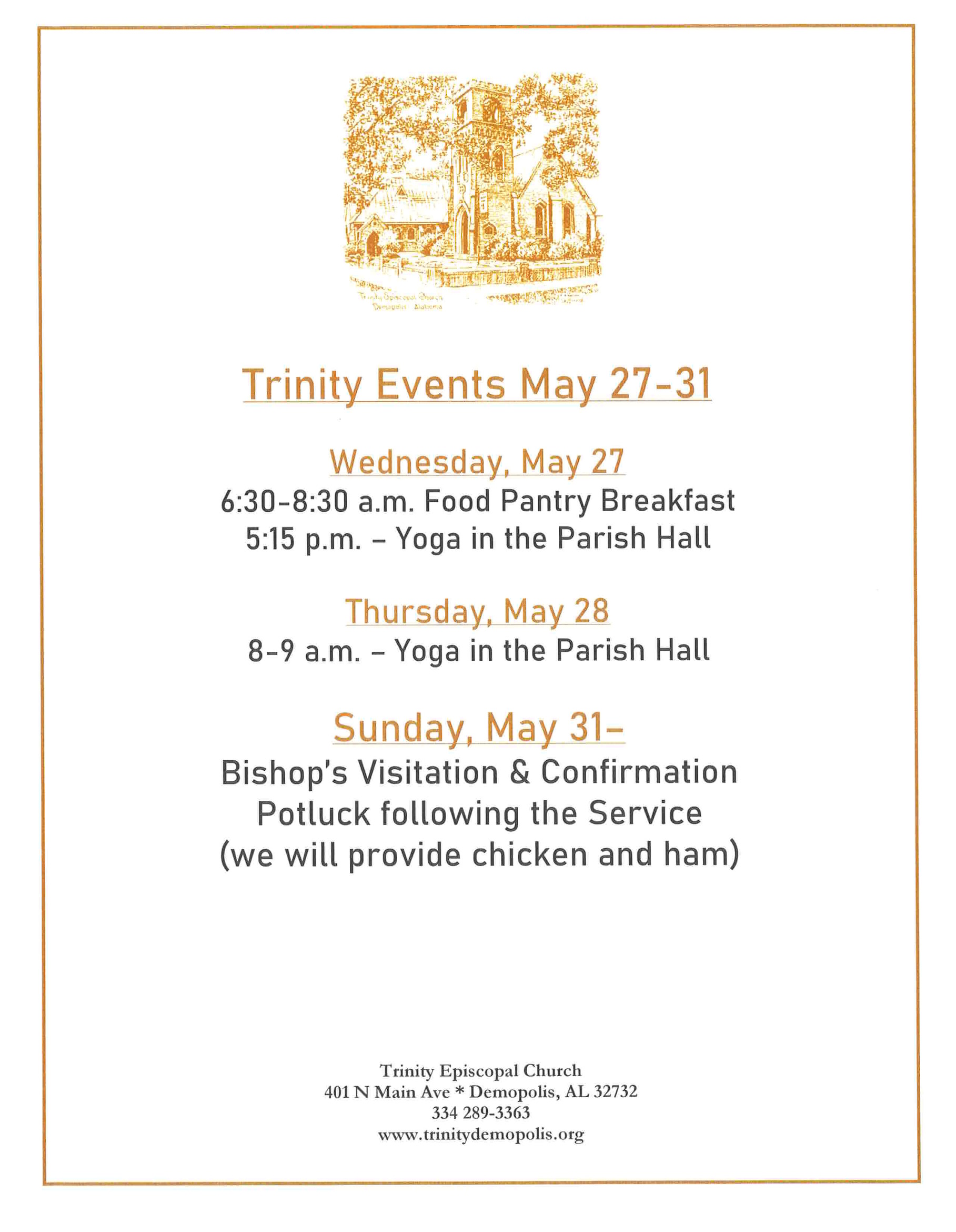 Events Through May 31