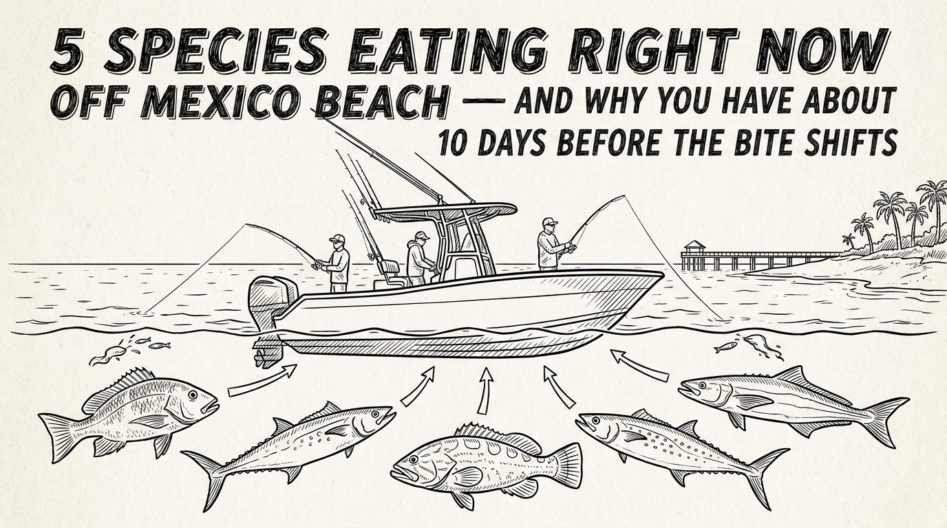 5 Species Eating Right Now Off Mexico Beach — and Why You Have About 10 Days Before the Bite Shifts