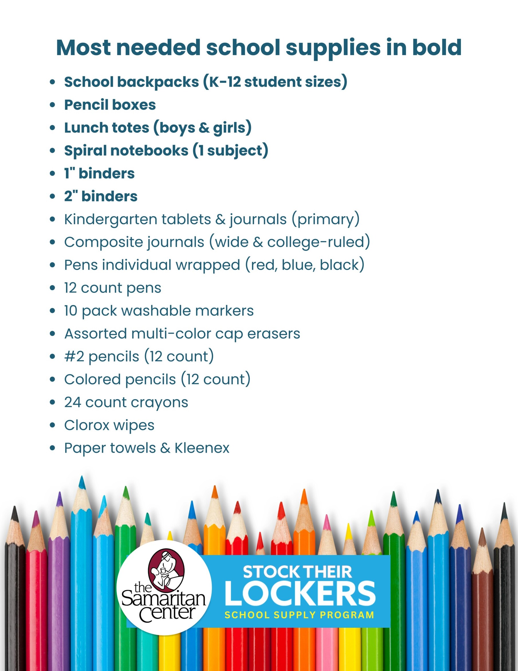 Stock Their Lockers Most Needed Items