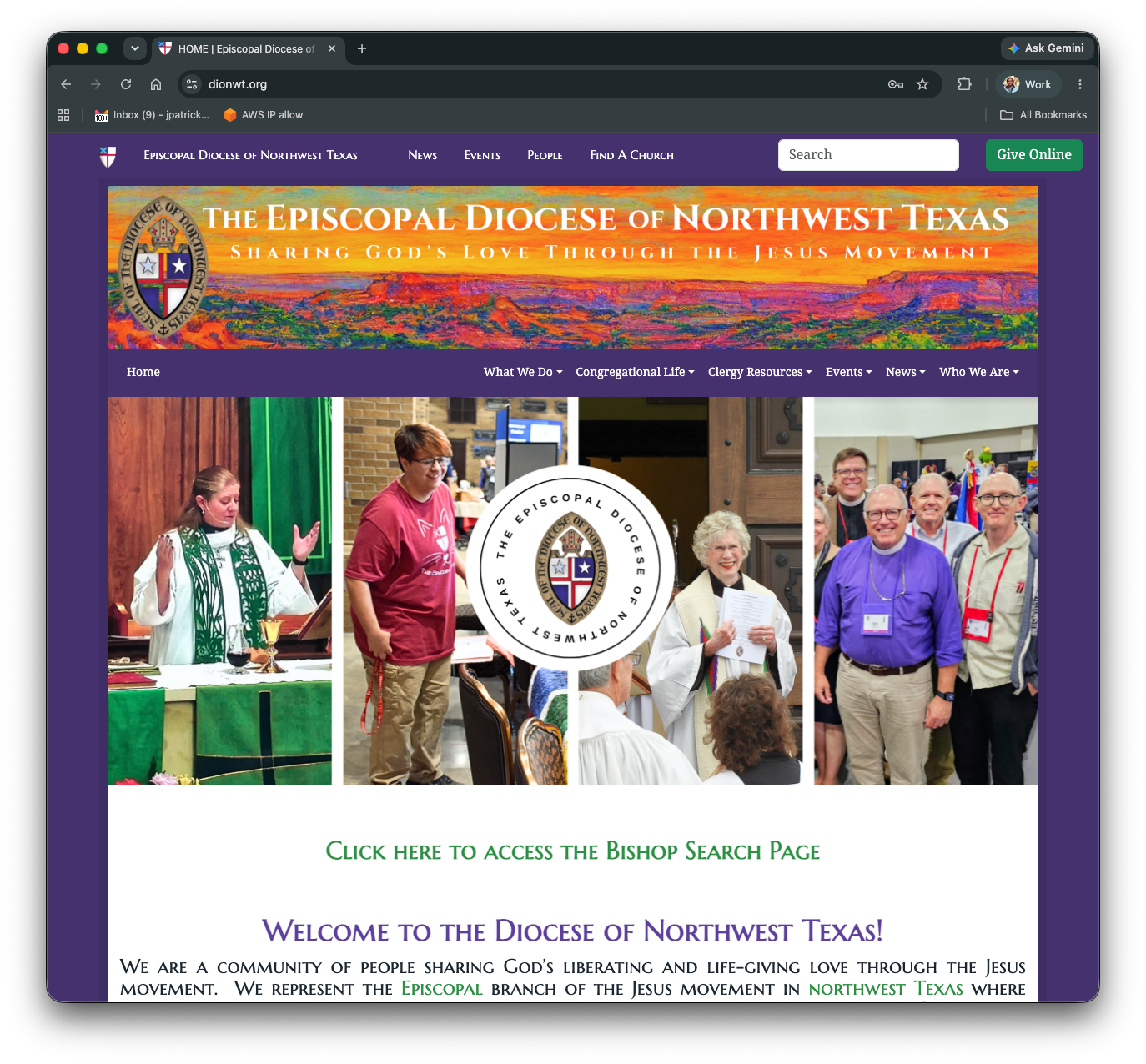 Diocese of Northwest Texas website sample