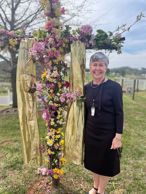 Mary Nell McPherson at the flowering cross