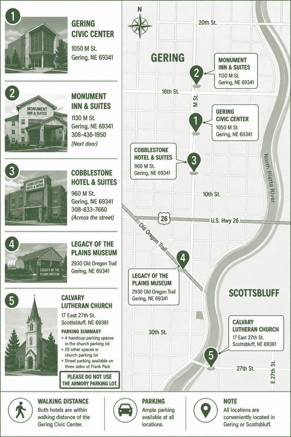 Gering and Scottsbluff Map